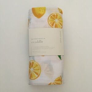 Cotton Muslin Baby Blanket with Lemon Print Multi-use Cover NEW | Little Unicorn
